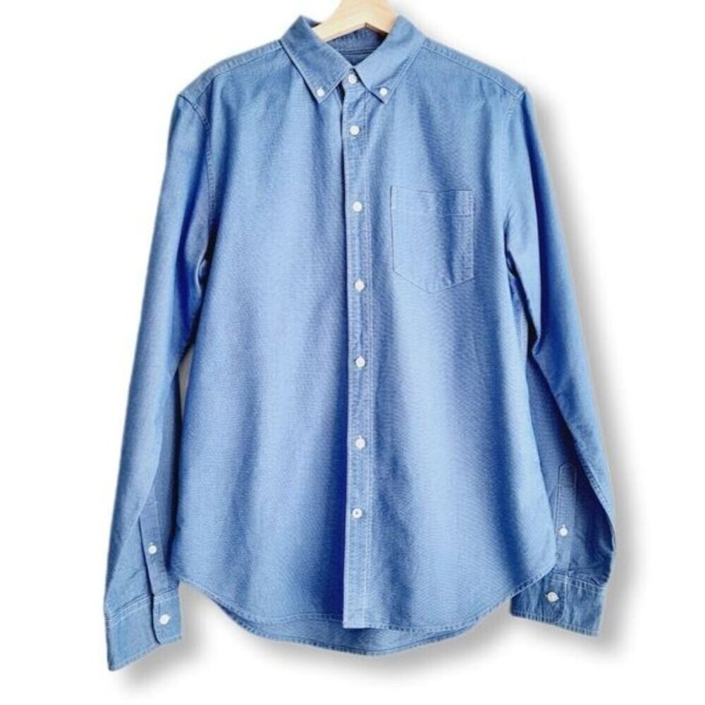 GAP 100% Cotton Modern Oxford Fit Button Down Shirt Blue Men's Sz M